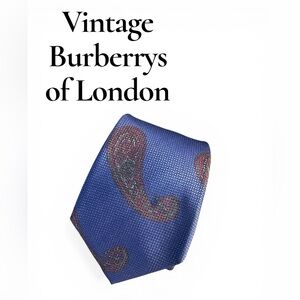 Burberry of London Vintage Blue Paisley Silk Tie